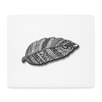 Zentangle feather self-drawn as light as a feather - Mouse Pad (horizontal) - white - Front