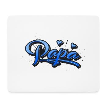 Papa blue Heart Splash Graffiti - Mousepad (Querformat) - Weiß - Vorne