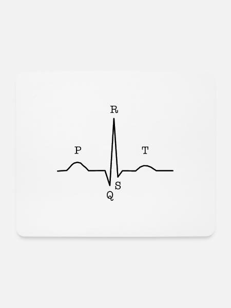 EKG Komplex für Arzt, Krankenschwester, Sanitäter - Mousepad (Querformat) - Weiß