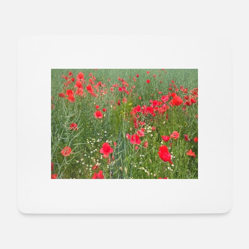 Poppy meadow - Mouse Pad (horizontal) - white