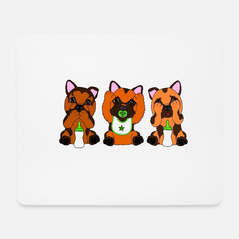 Deutsche Schäferhund Welpen Baby - Mousepad (Querformat) - Weiß