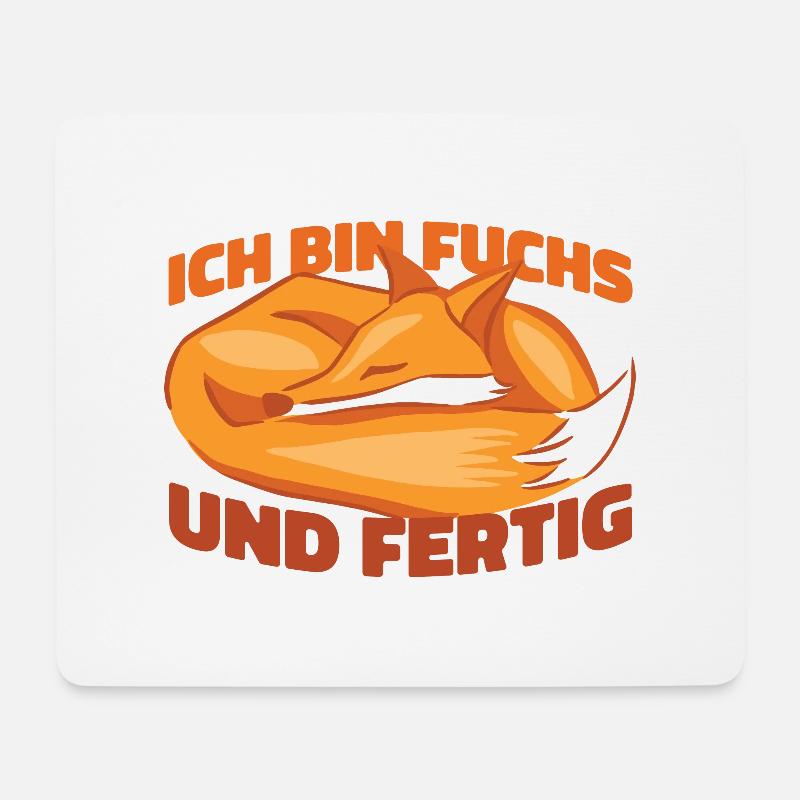 Süßer Fuchs mit Spruch Fuchs und fertig - Mousepad (Querformat) - Weiß