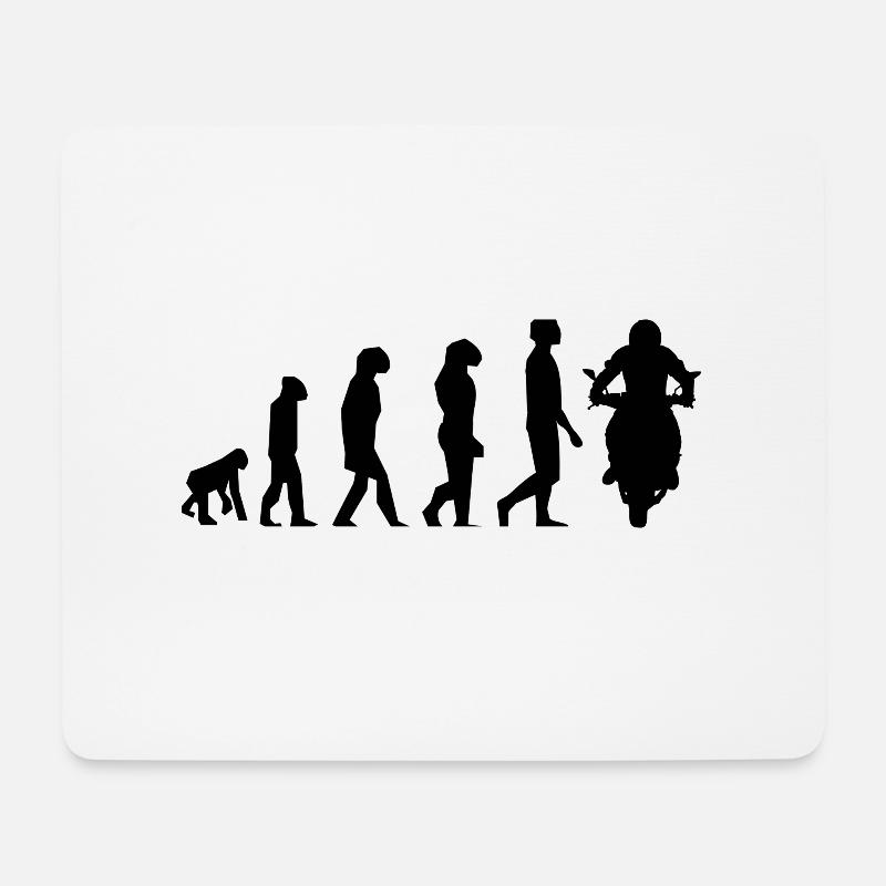 Motorrad-Evolution - Mousepad (Querformat) - Weiß