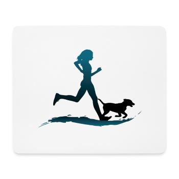 Canicross women - Mousepad (Querformat) - Weiß - Vorne