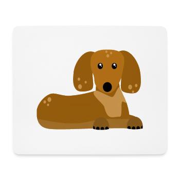 Dackel - Mousepad (Querformat) - Weiß - Vorne