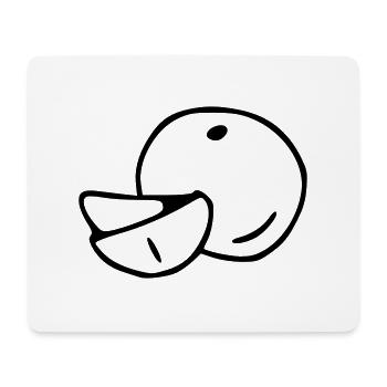 Mandarine Emoji Obst Sticker Skizze schwarz - Mousepad (Querformat) - Weiß - Vorne