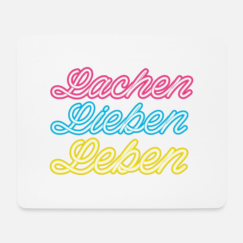 Lachen Lieben Leben - Mousepad (Querformat) - Weiß