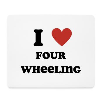 Ich liebe Vierräder - Mousepad (Querformat) - Weiß - Vorne