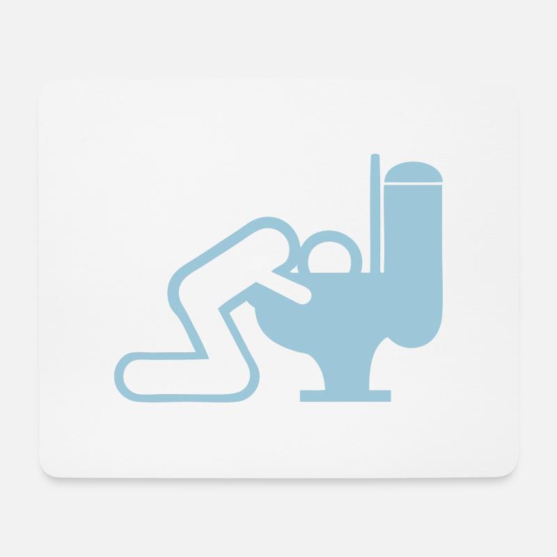 Erbrechen Mann Toilette Toilette wc - Mousepad (Querformat) - Weiß