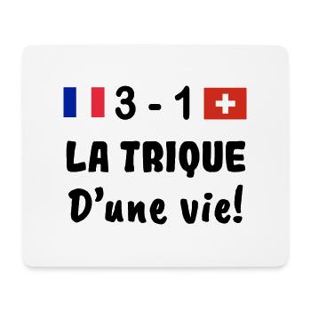 La trique d'une vie: T-shirt humour France suisse - Tapis de souris (format paysage) - blanc - Devant