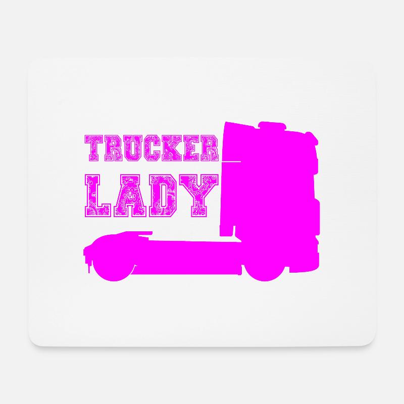 Trucker Lady, Trucker Babes, Trucker Girl LKW TIR - Mousepad (Querformat) - Weiß