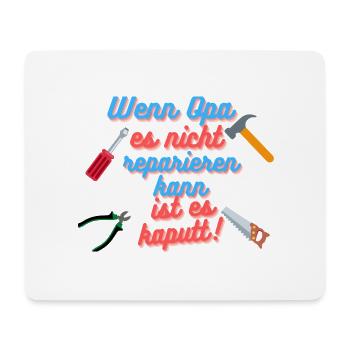 Opa , reparieren - Mousepad (Querformat) - Weiß - Vorne