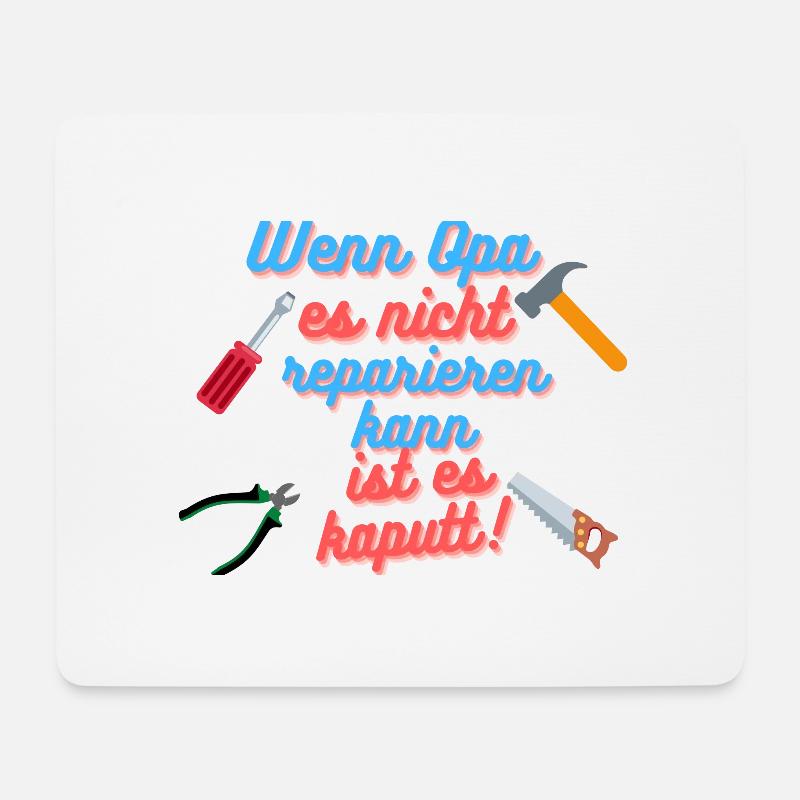 Opa , reparieren - Mousepad (Querformat) - Weiß