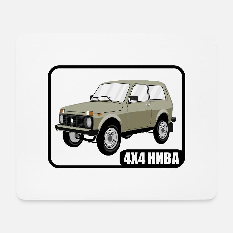 Ladaa Niviaa 4x4 Geländewagen Offroad legende - Mousepad (Querformat) - Weiß
