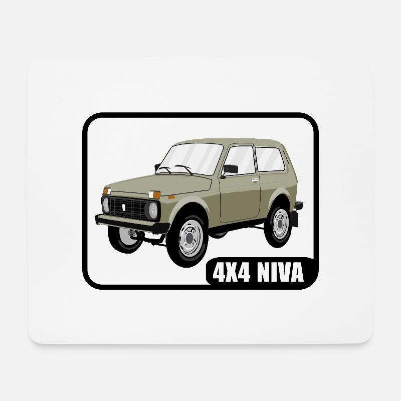 Ladaa Nivaa 4x4 Geländewagen - Mousepad (Querformat) - Weiß
