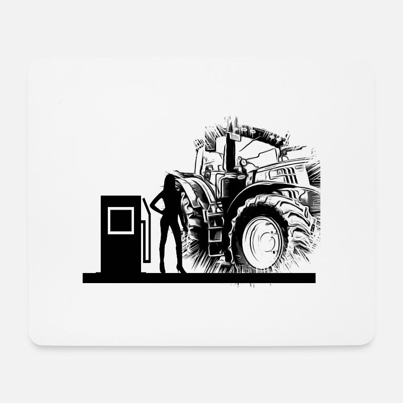 Traktor - Mousepad (Querformat) - Weiß