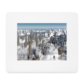 Des gratte-ciel futuristes dans une mégalopole - Tapis de souris (format paysage) - blanc - Devant