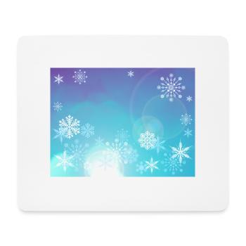 flocons de neige angles morts bleus - Tapis de souris (format paysage) - blanc - Devant