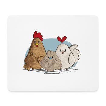Hühner Familie - Mousepad (Querformat) - Weiß - Vorne