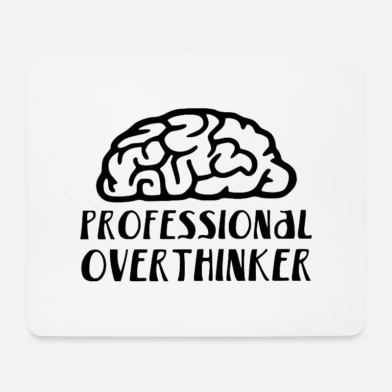 professional overthinker Gehirn Gedanken denken - Mousepad (Querformat) - Weiß