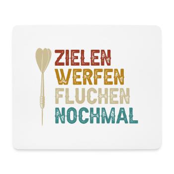Dart Zielen werfen fluchen nochmal Dartpfeil - Mousepad (Querformat) - Weiß - Vorne