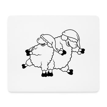 Danse de moutons de fête - Tapis de souris (format paysage) - blanc - Devant