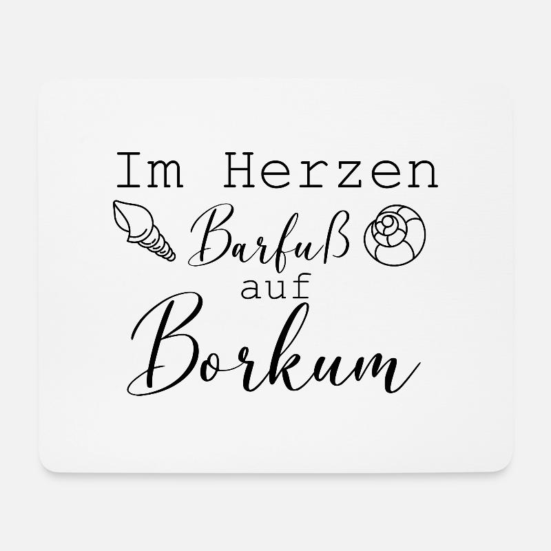 Im Herzen Barfuß auf Borkum Insel Must have - Mousepad (Querformat) - Weiß