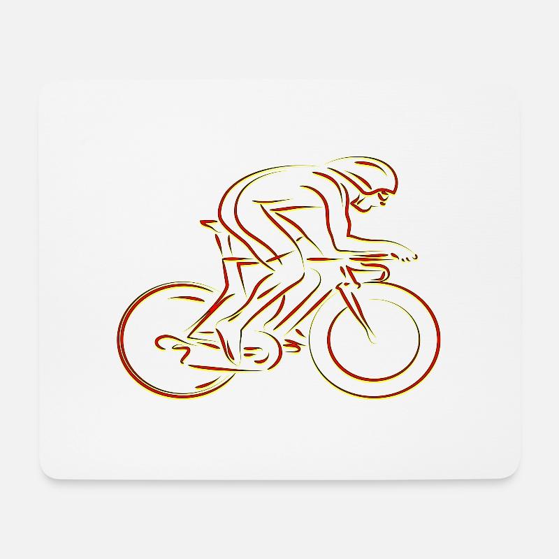 Radfahren, Fahrrad, Adrenalin, Radfahren - Mousepad (Querformat) - Weiß