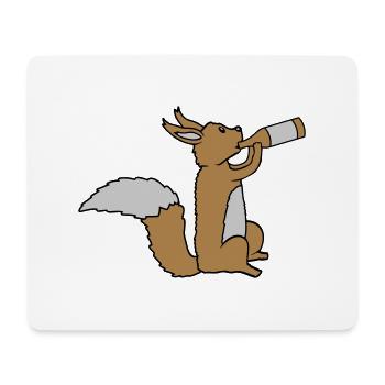 Beer-drinking squirrel - Mouse Pad (horizontal) - white - Front