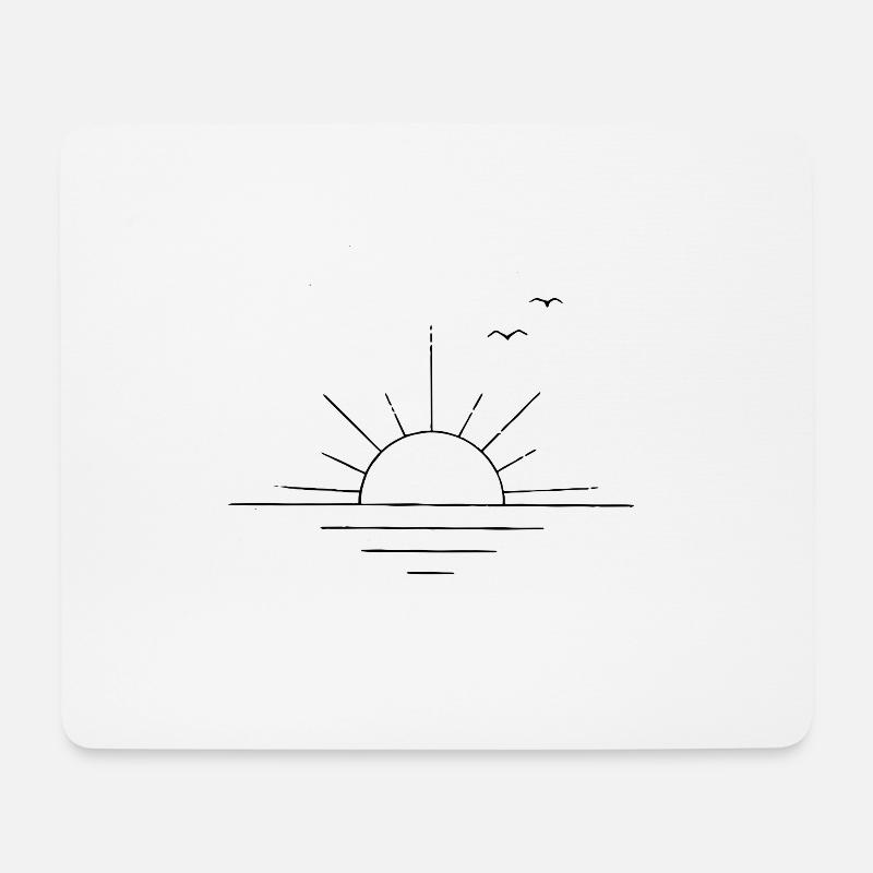 Sunset Ocean Minimalistic - Mouse Pad (horizontal) - white