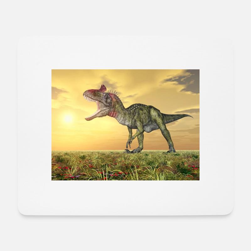 Dinosaurier Cryolophosaurus - Mousepad (Querformat) - Weiß