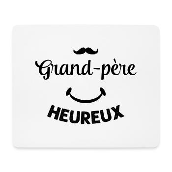 Cadeau drôle grand-père heureux - Tapis de souris (format paysage) - blanc - Devant