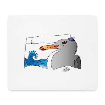 Mr. Möwe - Mousepad (Querformat) - Weiß - Vorne