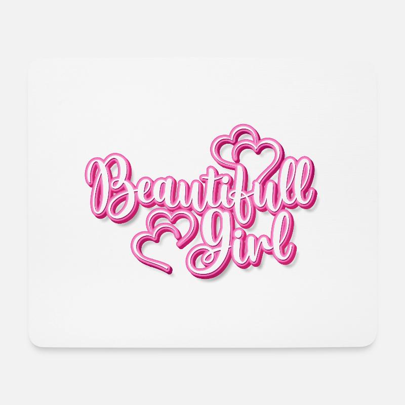 beautifullgirl - Mousepad (Querformat) - Weiß