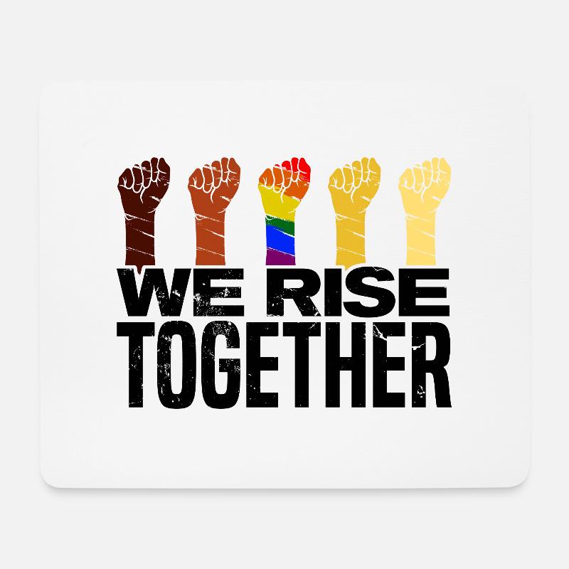 We Rise Together Bisexual Gay Trans Queer Lgbtq Ra - Mousepad (Querformat) - Weiß