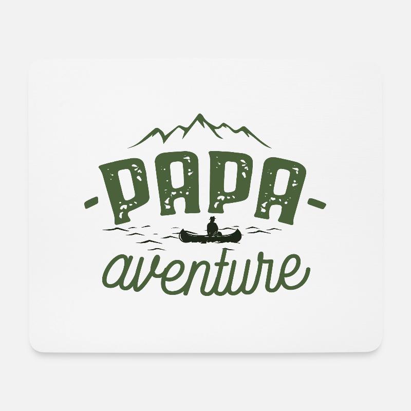 Papa aventure - Tapis de souris (format paysage) - blanc