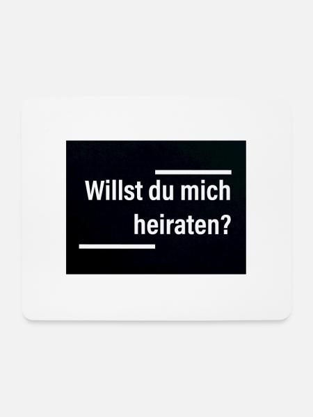 Willst du mich heiraten? Schwarz und deutlich. - Mousepad (Querformat) - Weiß