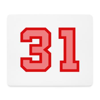 Coole Retro Retrostyle Jersey Nummer Rückennummer - Mousepad (Querformat) - Weiß - Vorne