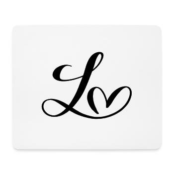 Herz L - Mousepad (Querformat) - Weiß - Vorne