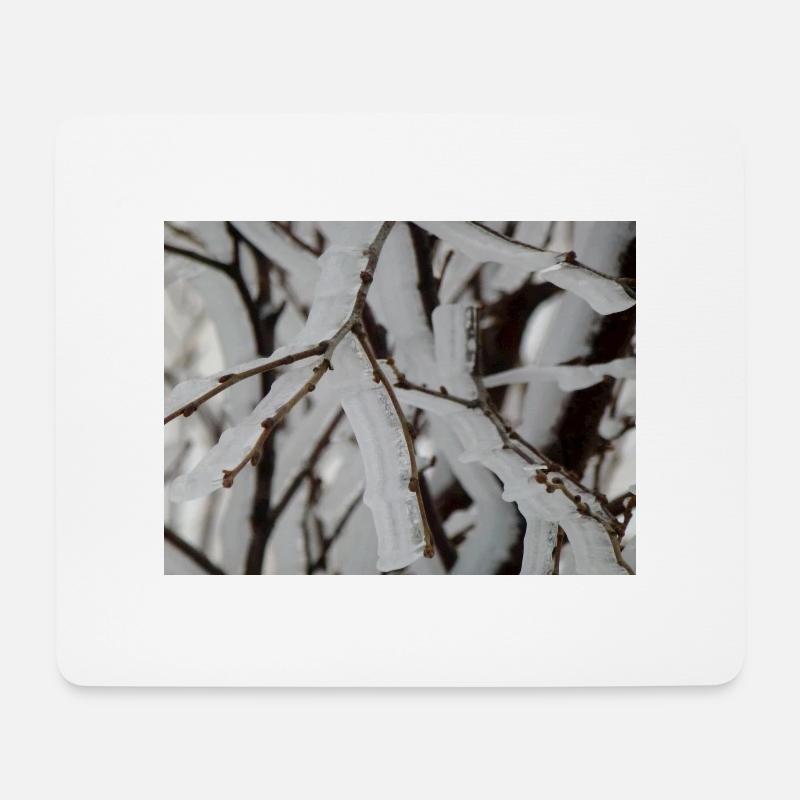 Ice on branches - Mouse Pad (horizontal) - white