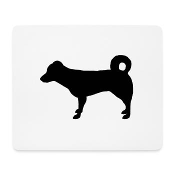 Hund Silhouette - Mousepad (Querformat) - Weiß - Vorne