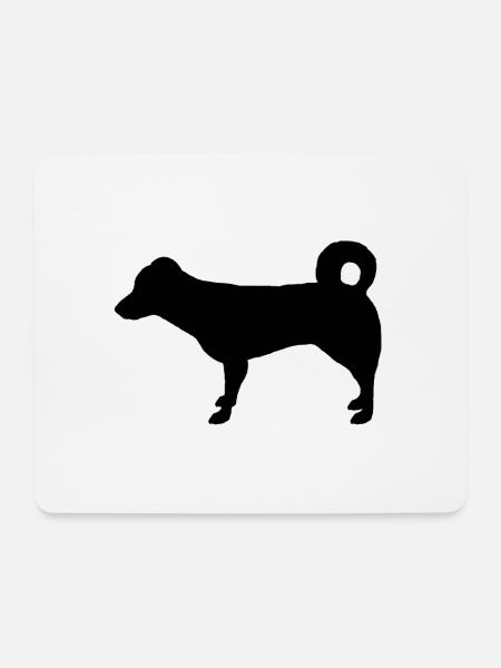 Hund Silhouette - Mousepad (Querformat) - Weiß
