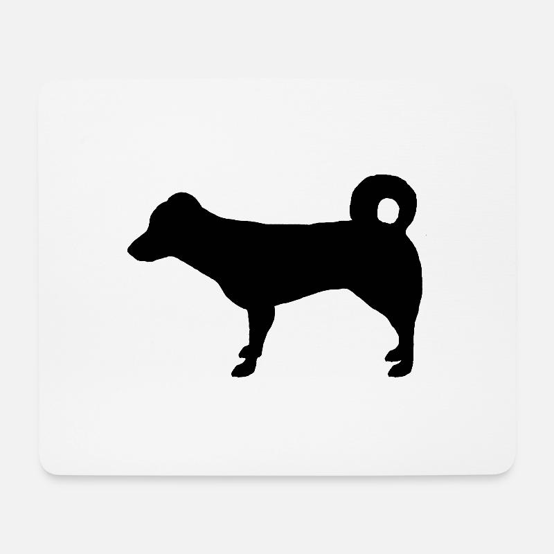 Hund Silhouette - Mousepad (Querformat) - Weiß