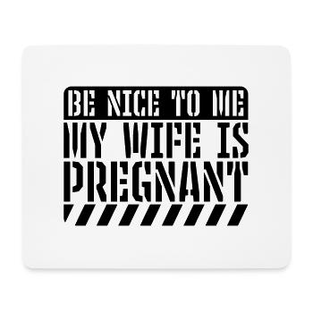 my wife is pregnant - Mousepad (Querformat) - Weiß - Vorne