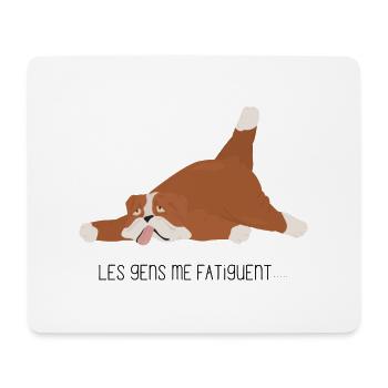 Les gens me fatiguent - Tapis de souris (format paysage) - blanc - Devant