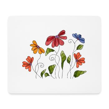 Fleur - Tapis de souris (format paysage) - blanc - Devant