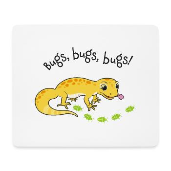 Leopardgecko mit Köstlichkeiten - Mousepad (Querformat) - Weiß - Vorne