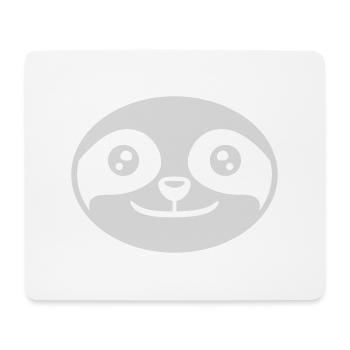 Tête ronde face paresseux - Tapis de souris (format paysage) - blanc - Devant