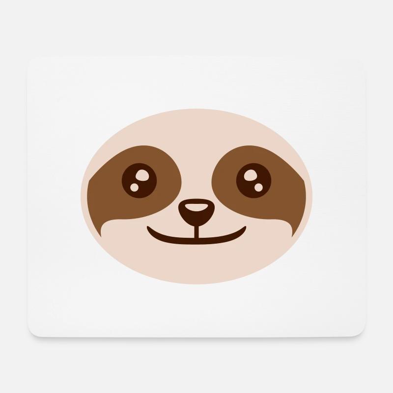 Rundes Faultier Gesicht Design - Mousepad (Querformat) - Weiß