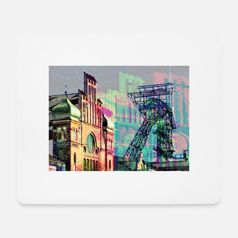 Industriekultur im Ruhrgebiet, Zeche, Bergbau - Mousepad (Querformat) - Weiß